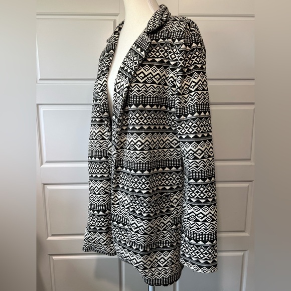 Meraki‎ Geometric Print Open Front Cardigan Duster Bohemian Style Medium - Picture 2 of 7